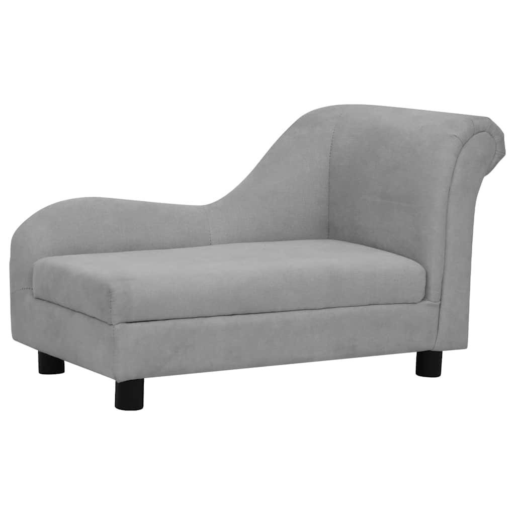 Dog Sofa with Pillow Grey 83x44x44 cm Plush