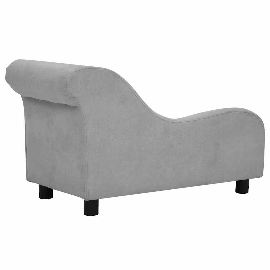 Dog Sofa with Pillow Grey 83x44x44 cm Plush