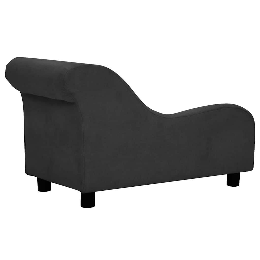 Dog Sofa with Pillow Black 83x44x44 cm Plush