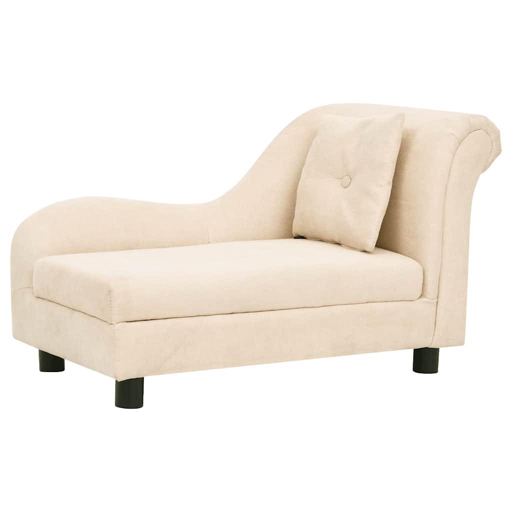 Dog Sofa with Pillow Cream 83x44x44 cm Plush