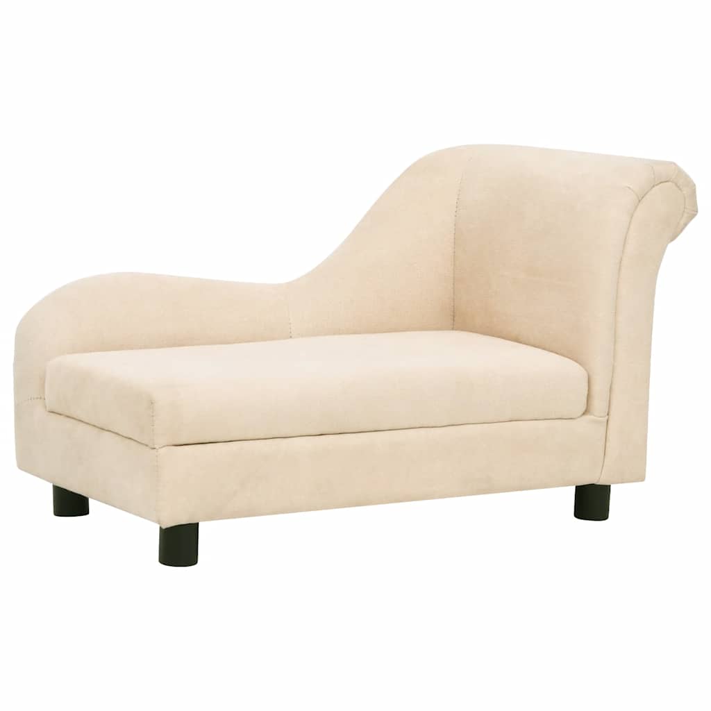 Dog Sofa with Pillow Cream 83x44x44 cm Plush