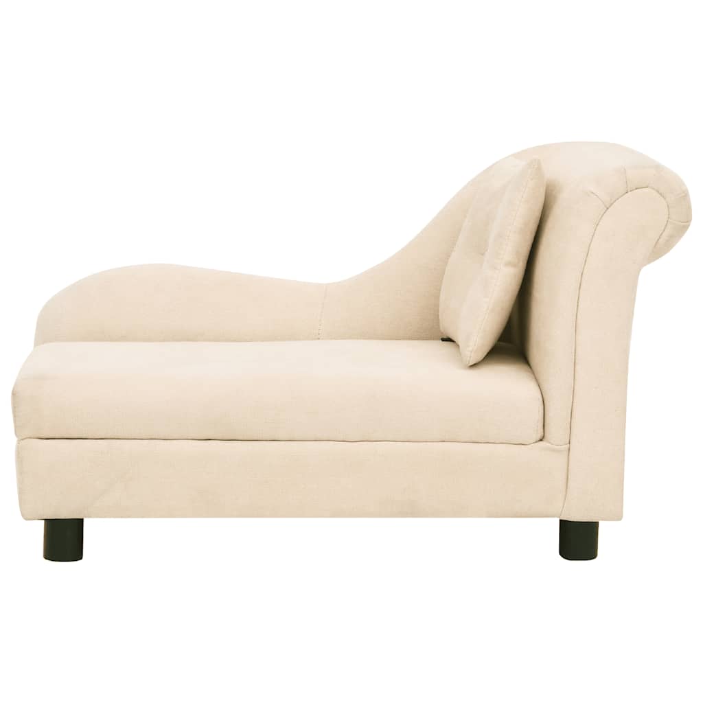 Dog Sofa with Pillow Cream 83x44x44 cm Plush
