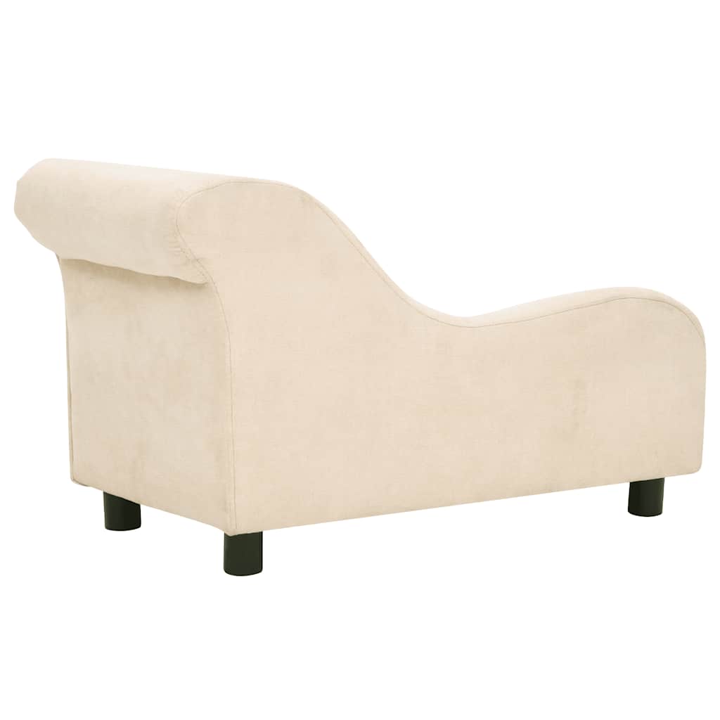 Dog Sofa with Pillow Cream 83x44x44 cm Plush