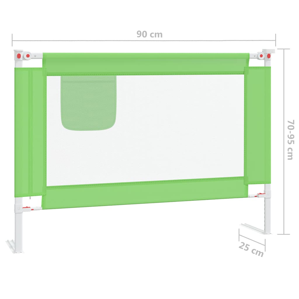 Toddler Safety Bed Rail Green 90x25 cm Fabric