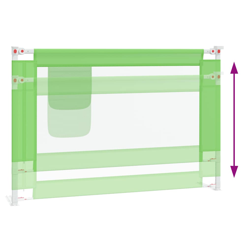 Toddler Safety Bed Rail Green 100x25 cm Fabric
