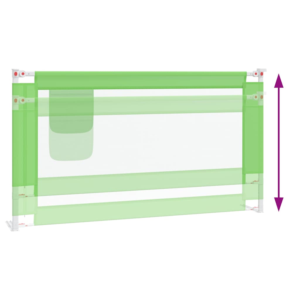 Toddler Safety Bed Rail Green 150x25 cm Fabric