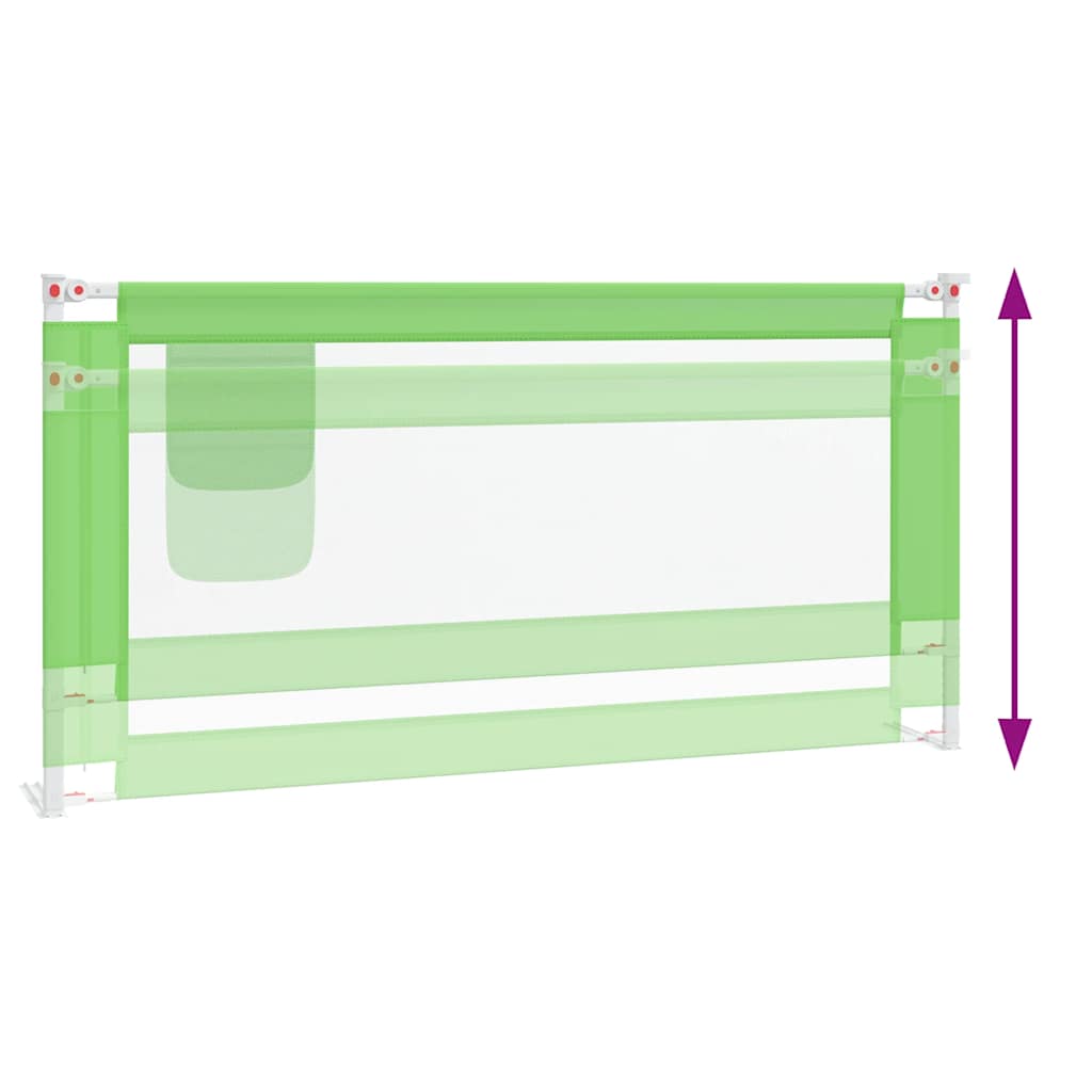 Toddler Safety Bed Rail Green 180x25 cm Fabric
