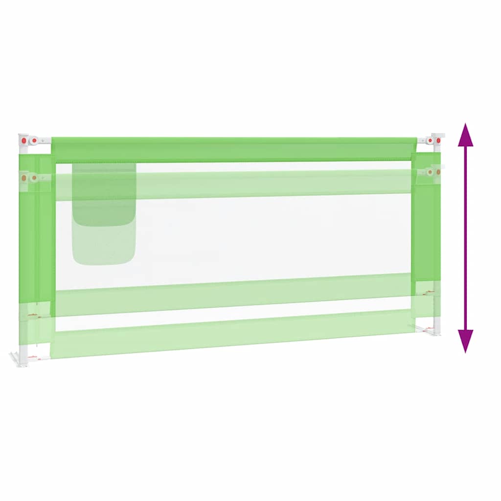 Toddler Safety Bed Rail Green 200x25 cm Fabric