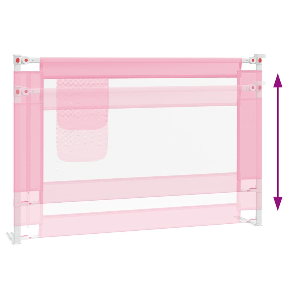 Toddler Safety Bed Rail Pink 100x25 cm Fabric