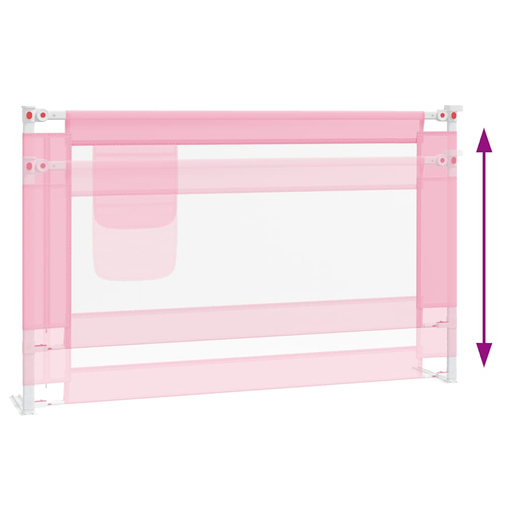 Toddler Safety Bed Rail Pink 120x25 cm Fabric