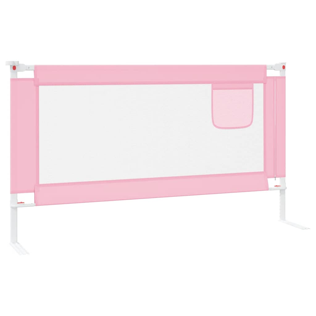 Toddler Safety Bed Rail Pink 150x25 cm Fabric