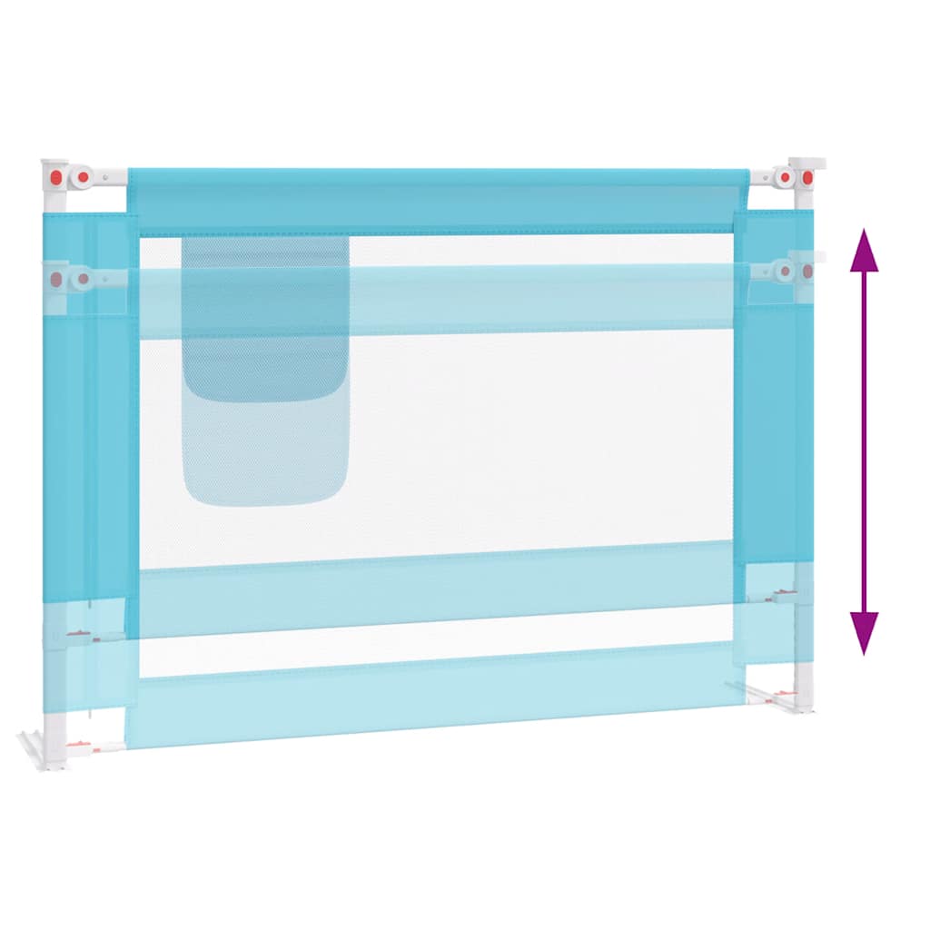 Toddler Safety Bed Rail Blue 90x25 cm Fabric