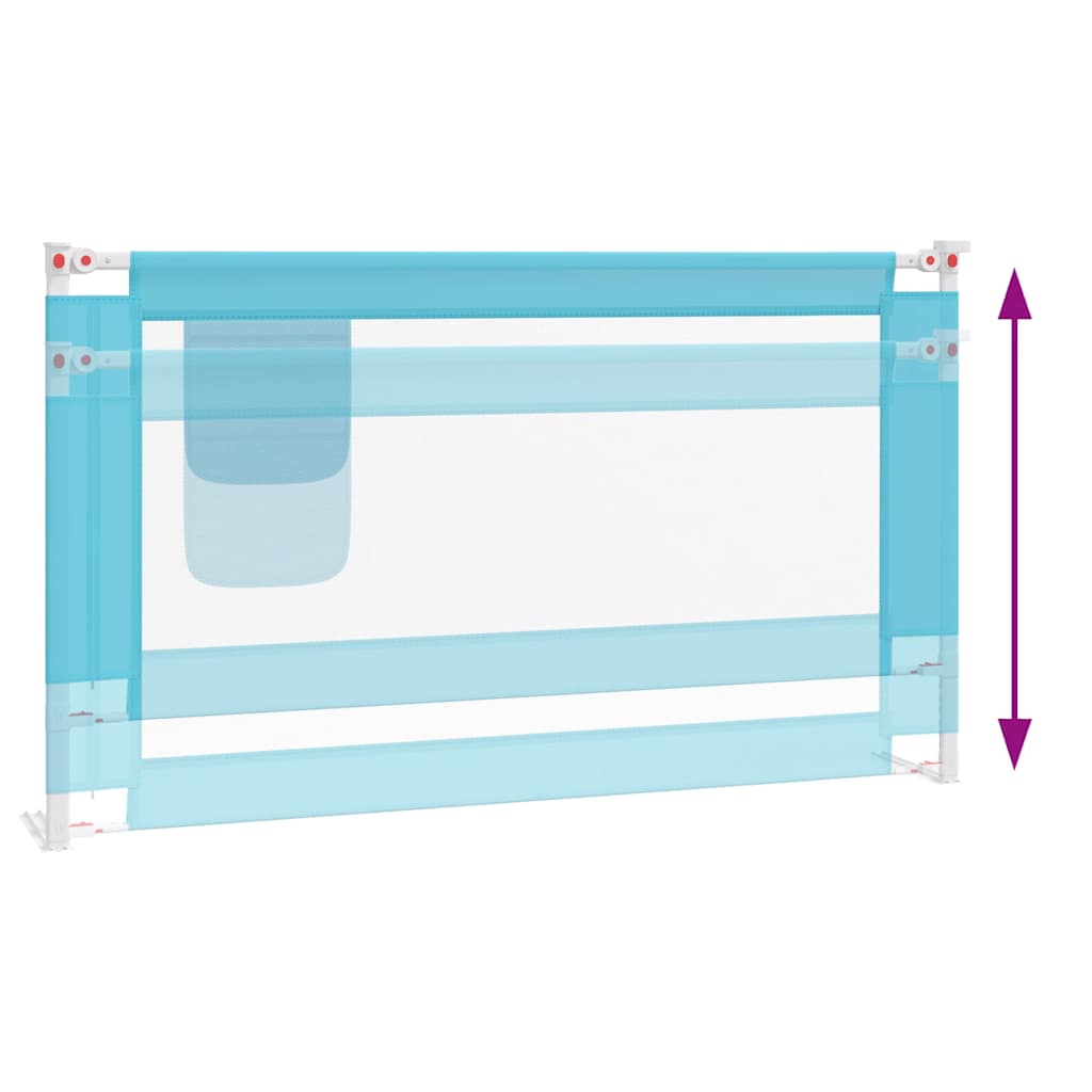 Toddler Safety Bed Rail Blue 140x25 cm Fabric