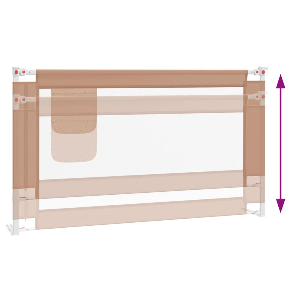 Toddler Safety Bed Rail Taupe 140x25 cm Fabric