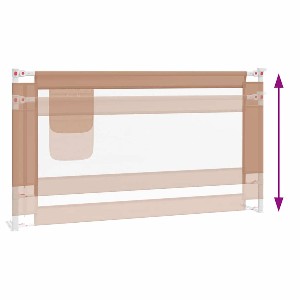 Toddler Safety Bed Rail Taupe 150x25 cm Fabric