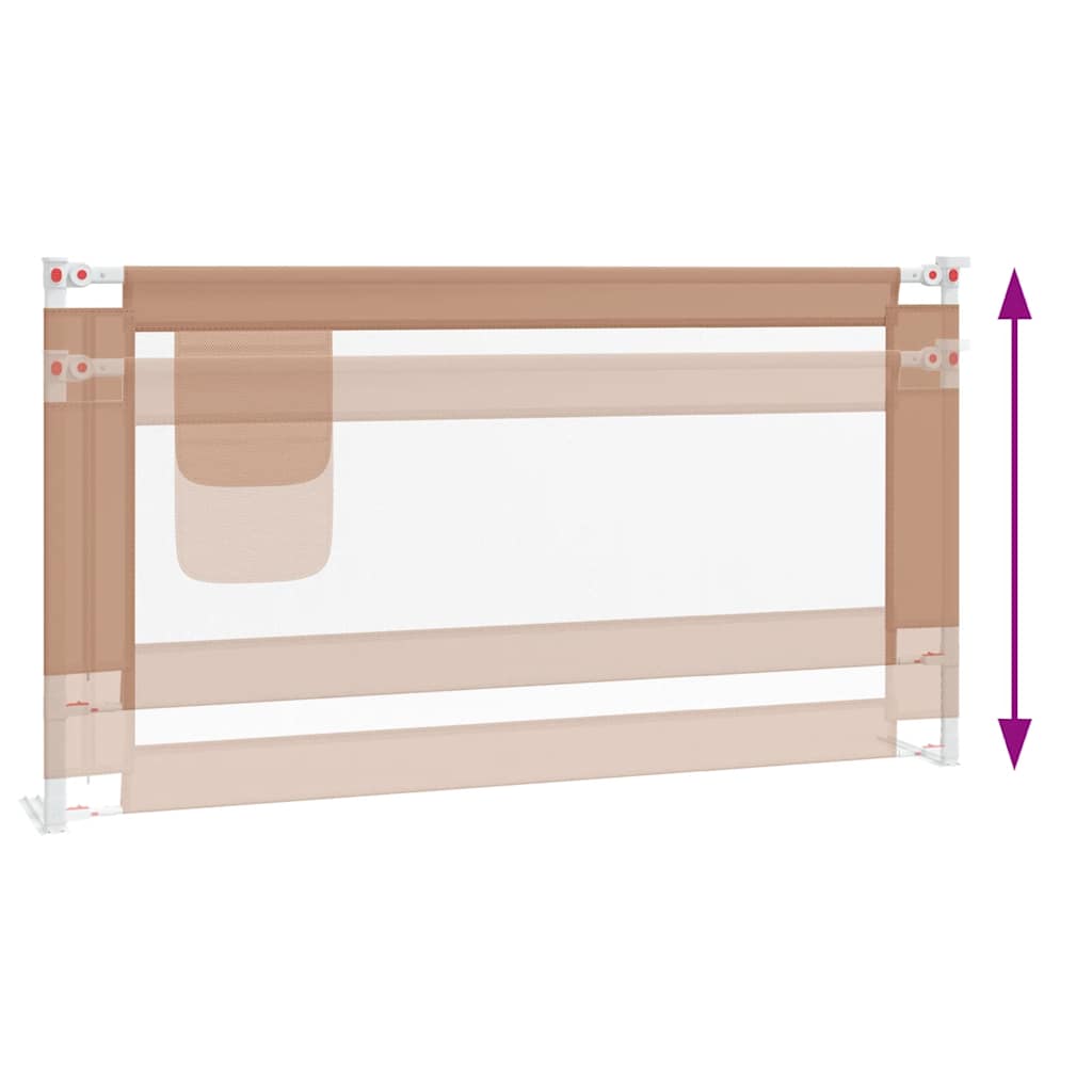 Toddler Safety Bed Rail Taupe 160x25 cm Fabric