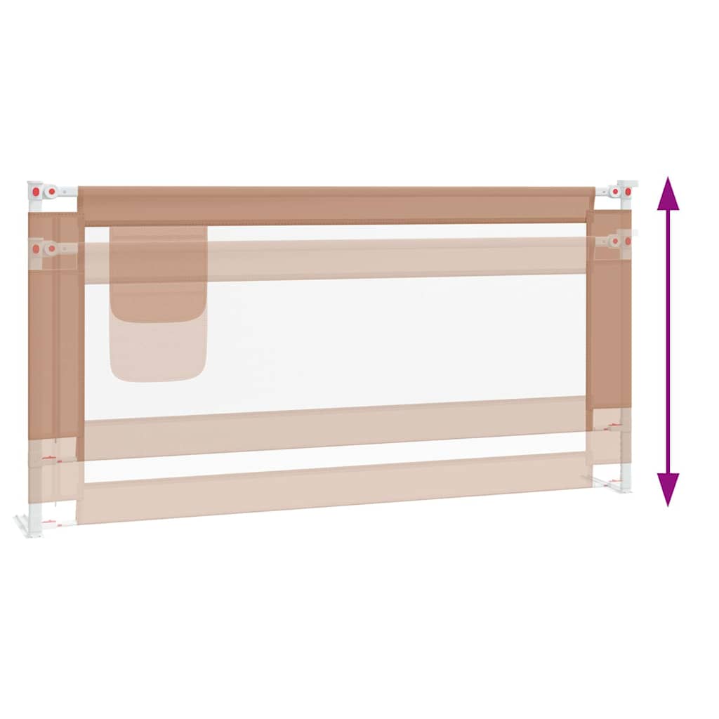Toddler Safety Bed Rail Taupe 180x25 cm Fabric