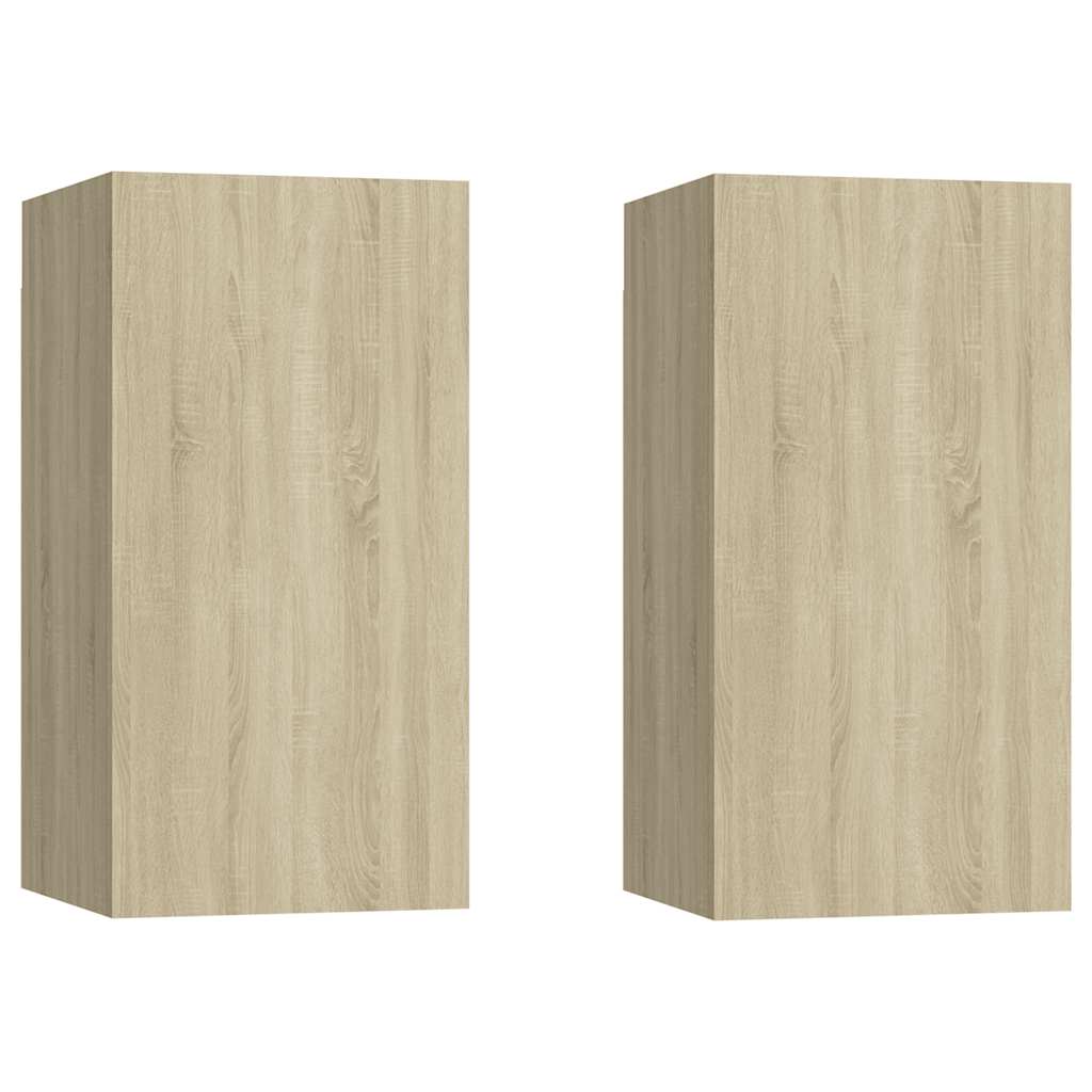 TV Cabinets 2 pcs Sonoma Oak 30.5x30x60 cm Engineered Wood