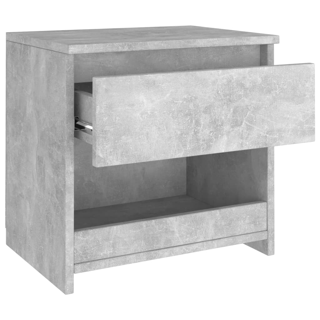 Bedside Cabinets 2 pcs Concrete Grey 40x30x39 cm Engineered Wood