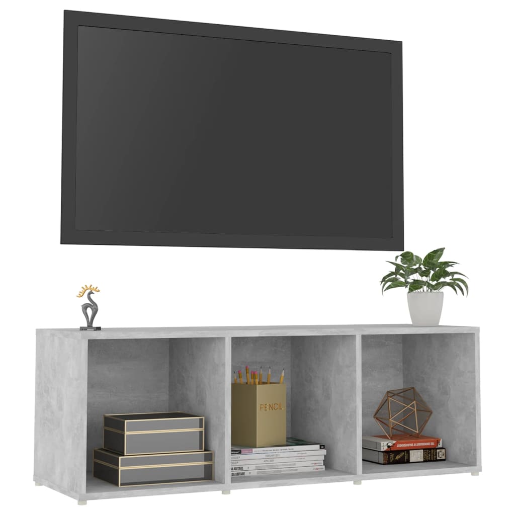 TV Cabinet Concrete Grey 107x35x37 cm Engineered Wood