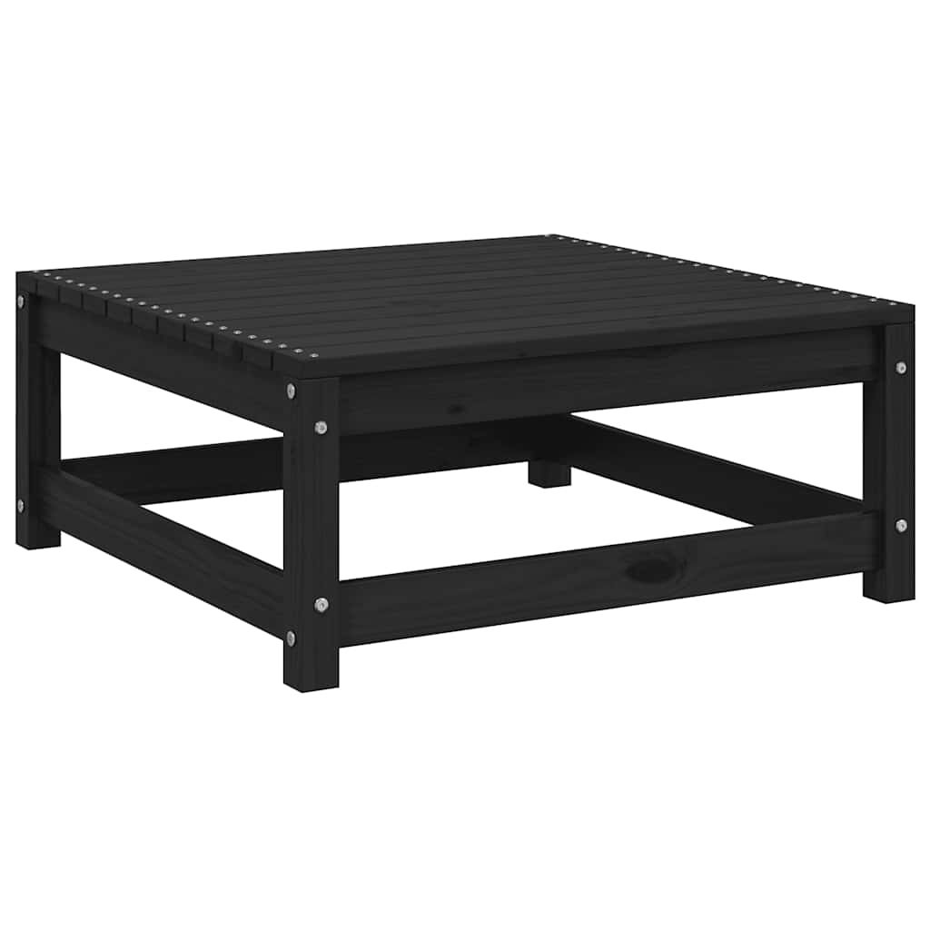 Garden Footstool 70x70x30 cm Black Solid Wood Pine
