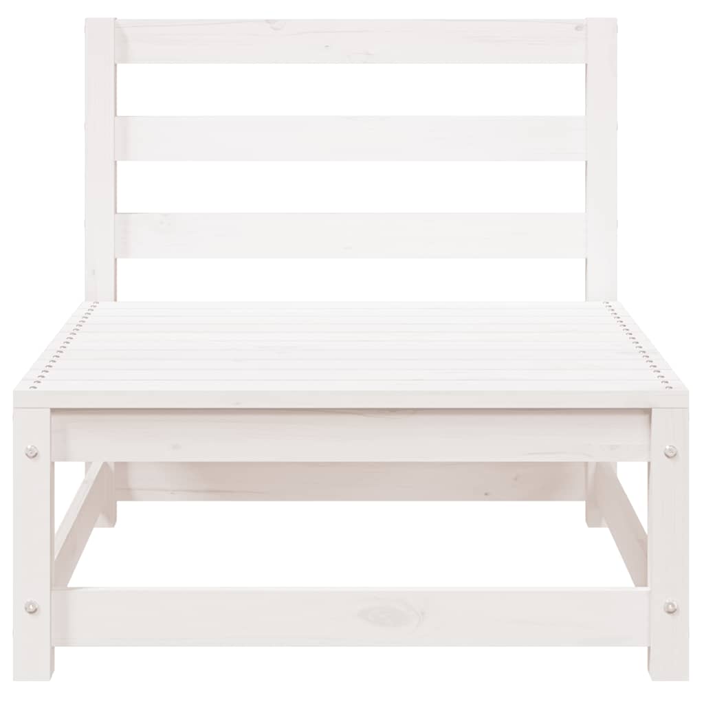Garden Middle Sofas 2 pcs White Solid Wood Pine
