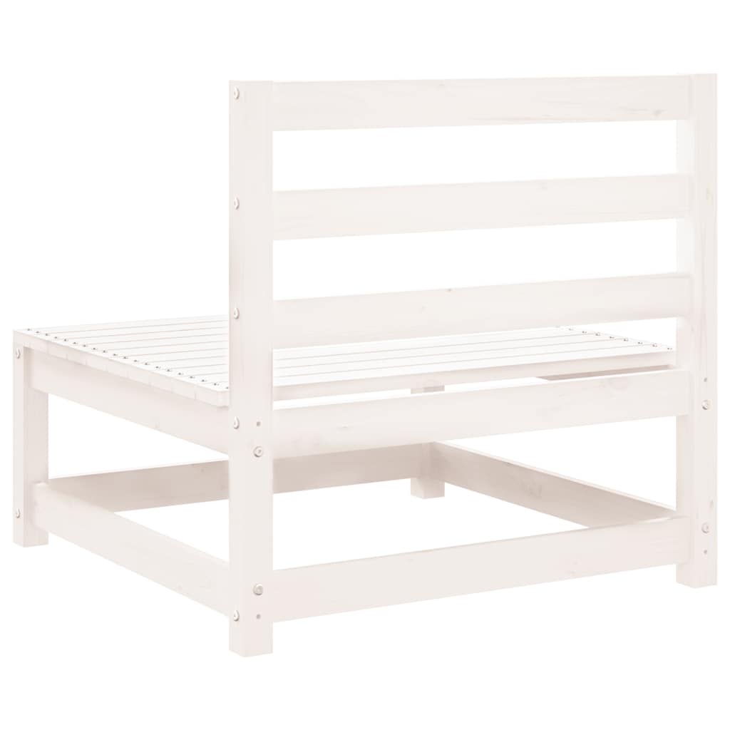 Garden Middle Sofas 2 pcs White Solid Wood Pine