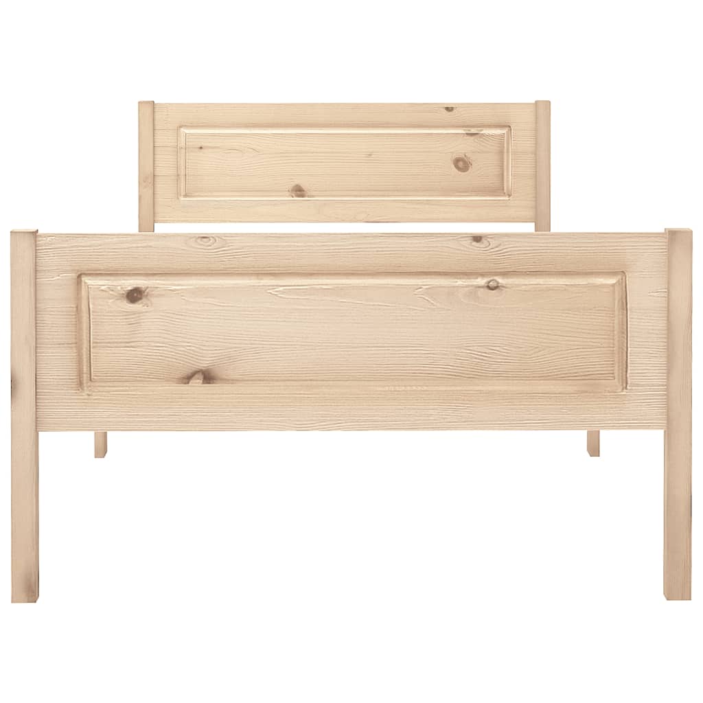 Bed Frame without Mattress Solid Pinewood 90x200 cm