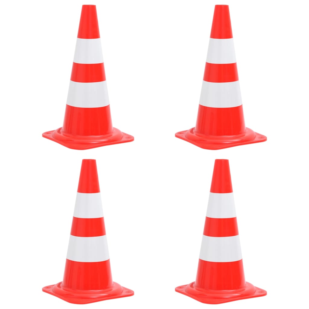 Reflective Traffic Cones 4 pcs Red and White 50 cm