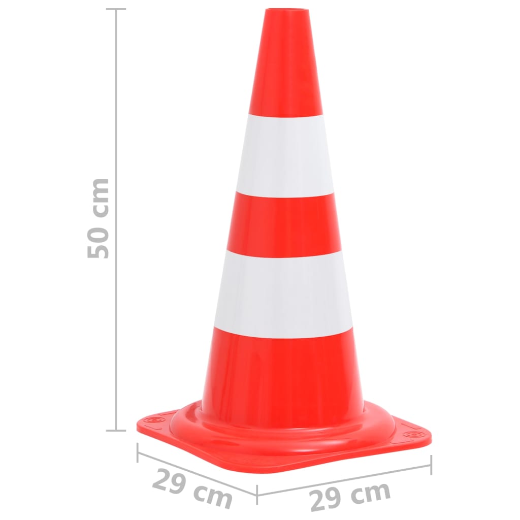 Reflective Traffic Cones 4 pcs Red and White 50 cm