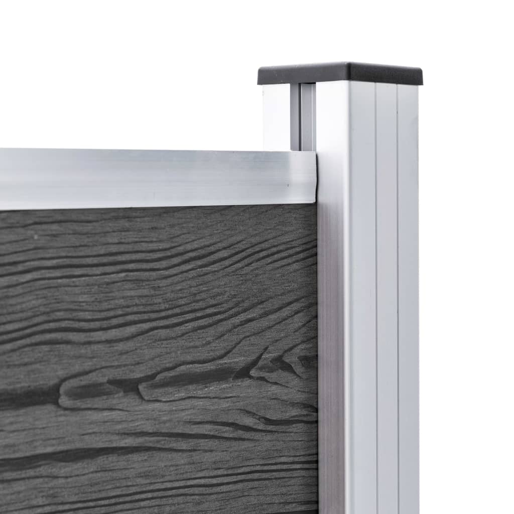 Fence Panel Set WPC 526x105 cm Black