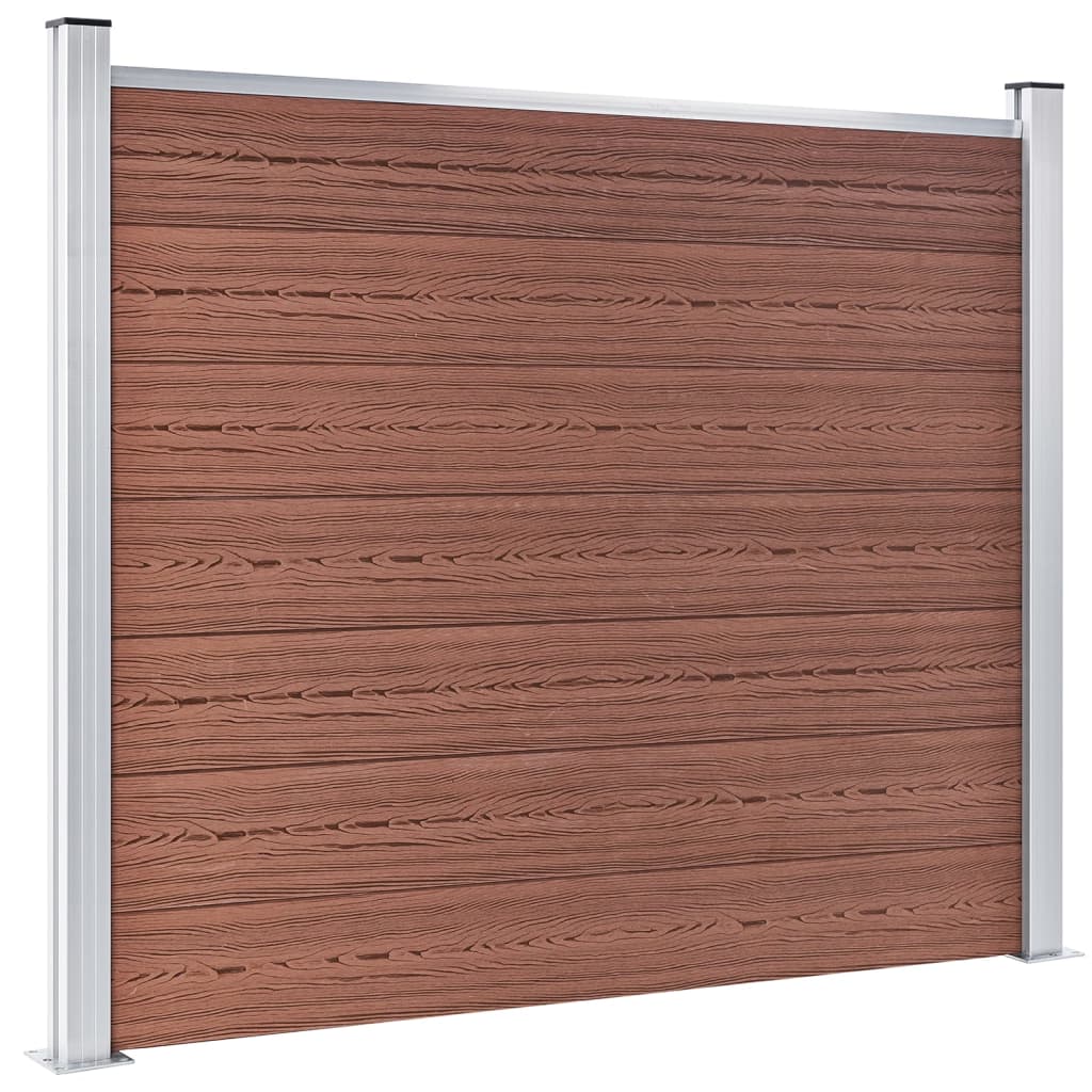 Fence Panel Set WPC 699x146 cm Brown