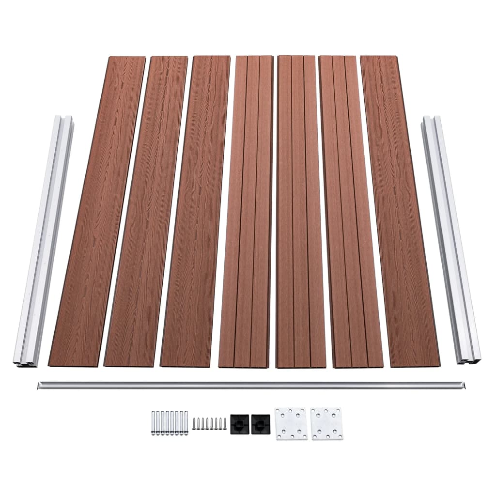 Fence Panel Set WPC 699x146 cm Brown
