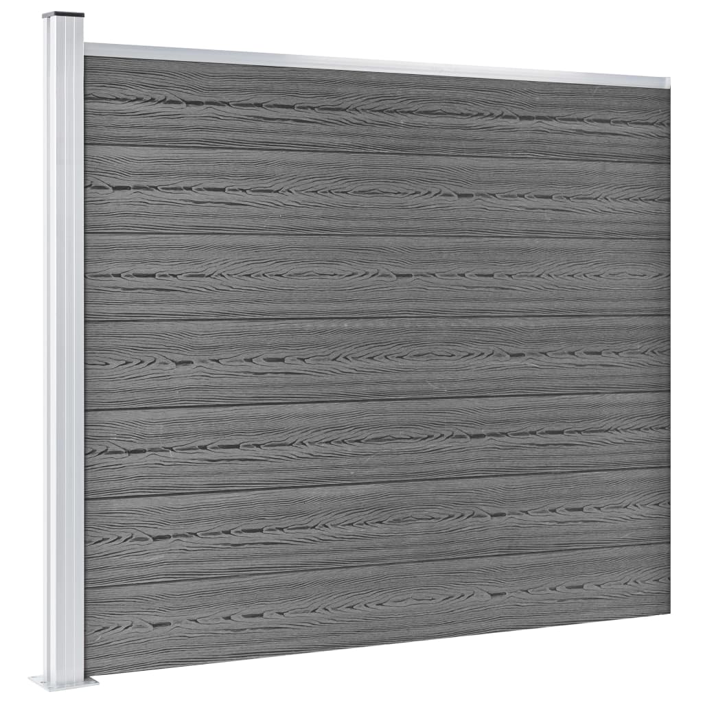 Fence Panel Set WPC 353x146 cm Grey