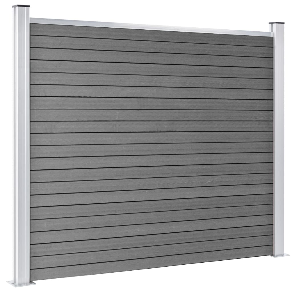 Fence Panel Set WPC 353x146 cm Grey