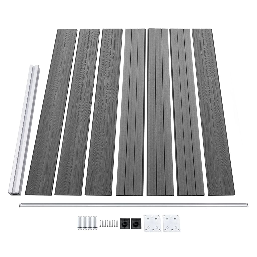 Fence Panel Set WPC 353x146 cm Grey