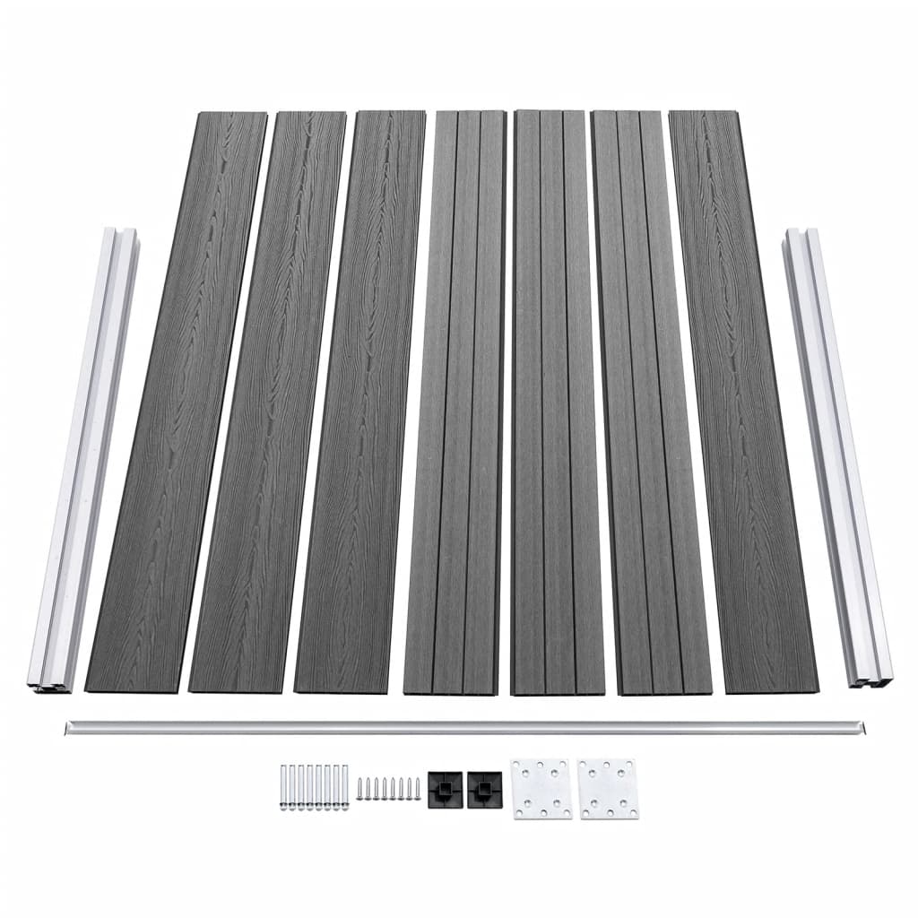 Fence Panel Set WPC 353x146 cm Grey