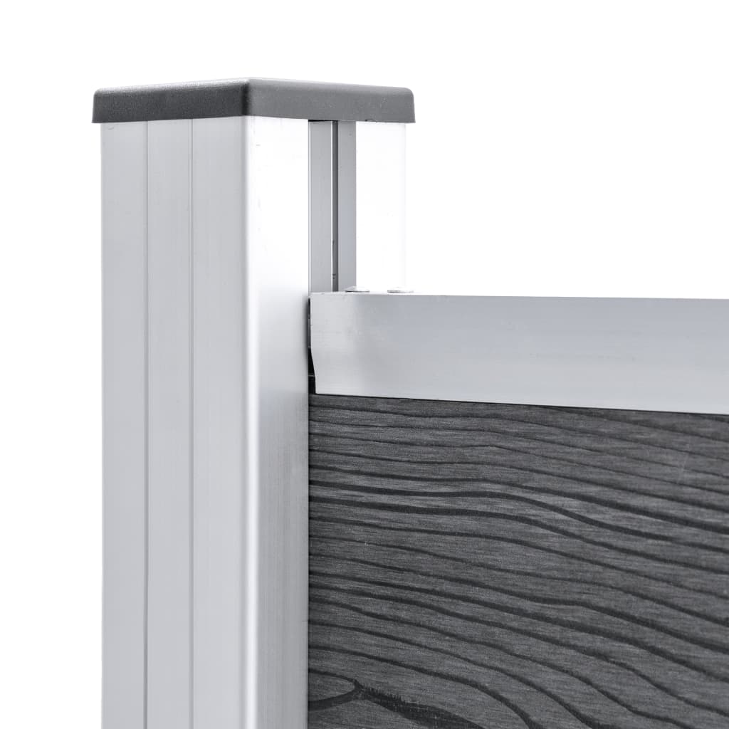 Fence Panel Set WPC 353x146 cm Grey