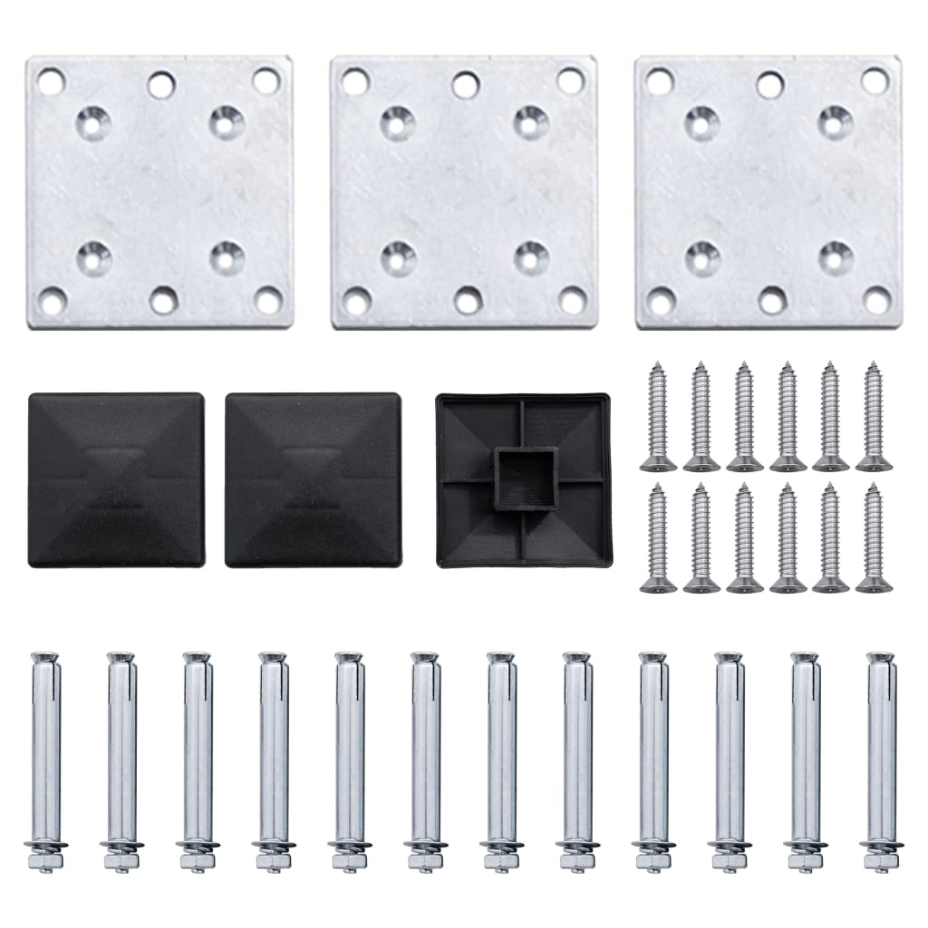Fence Panel Set WPC 353x146 cm Grey