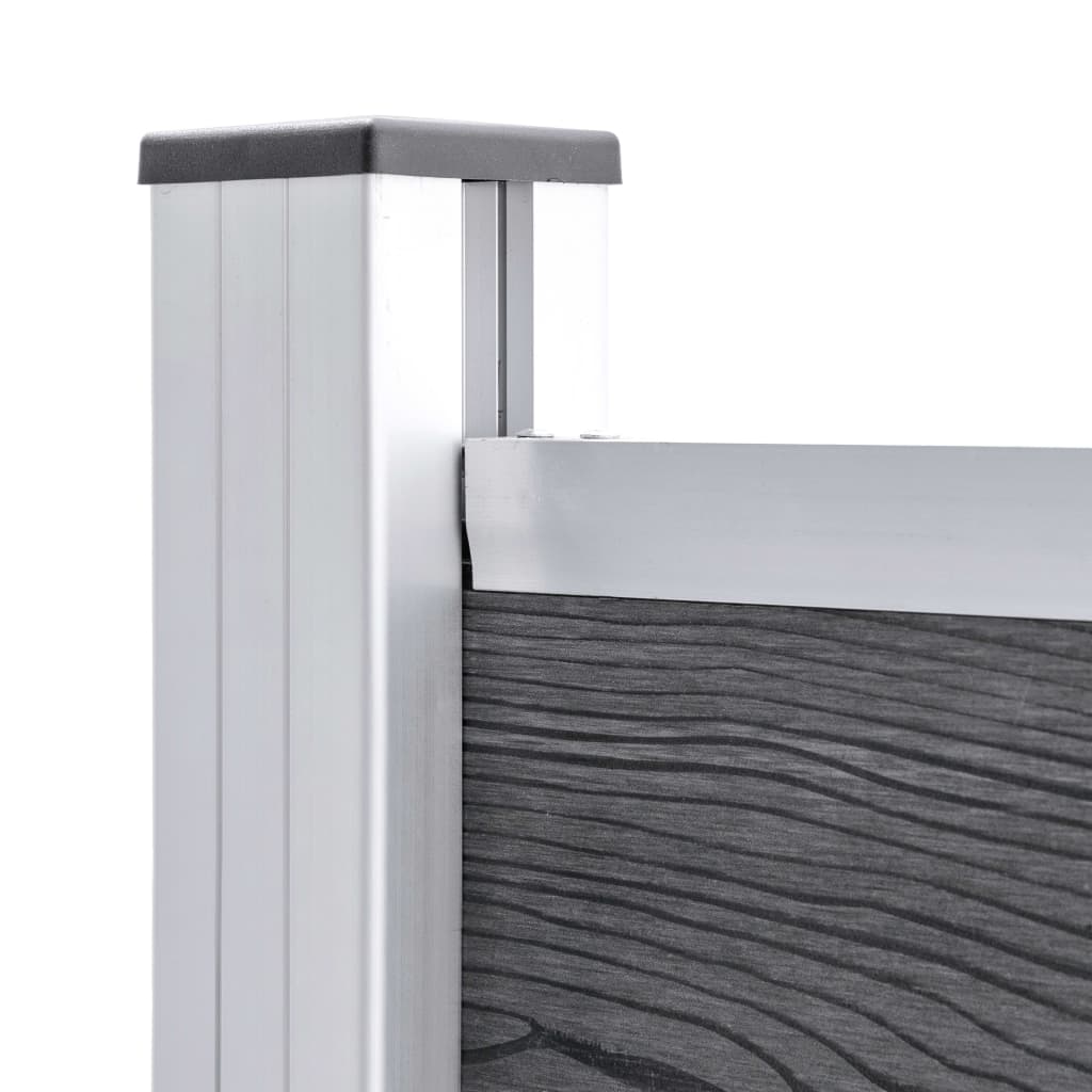 Fence Panel Set WPC 526x146 cm Grey