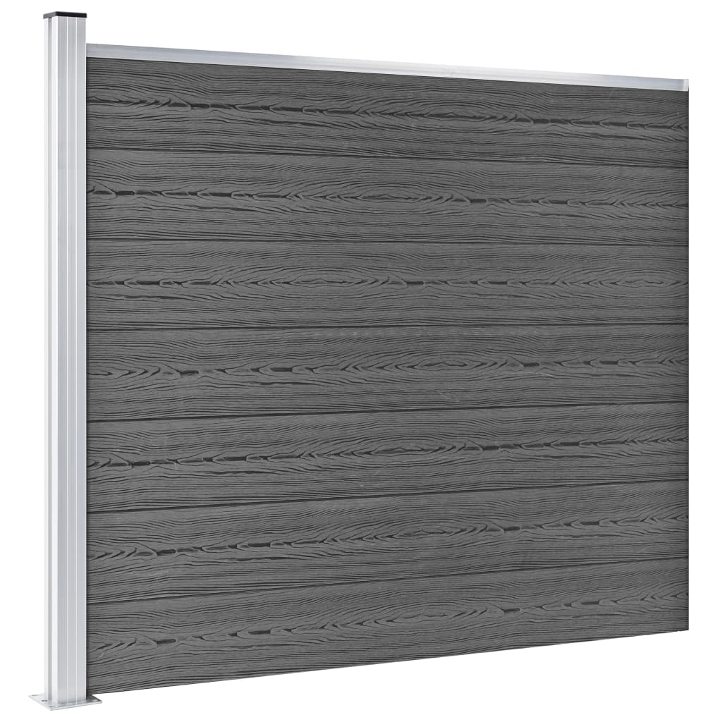Fence Panel Set WPC 353x146 cm Black