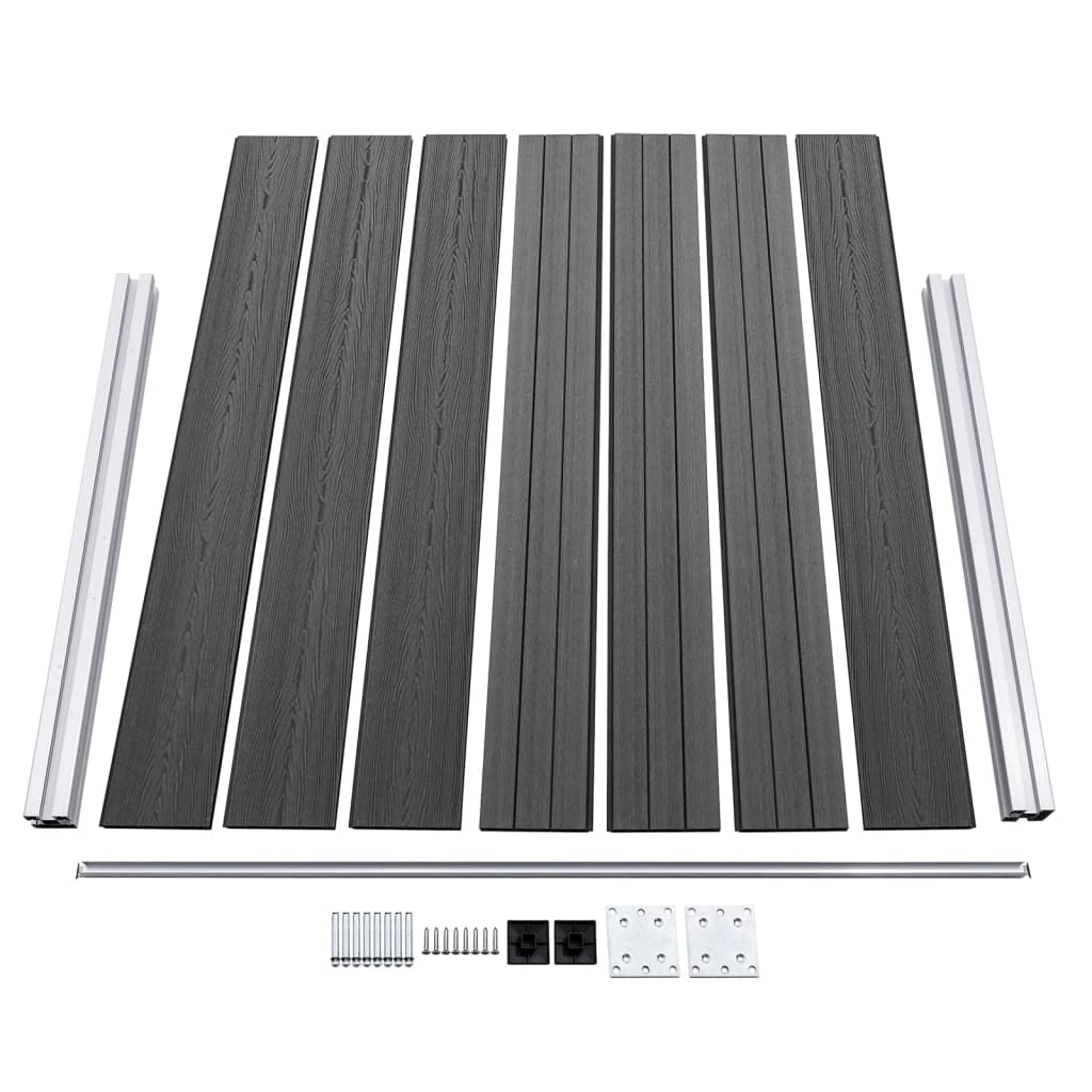 Fence Panel Set WPC 353x146 cm Black