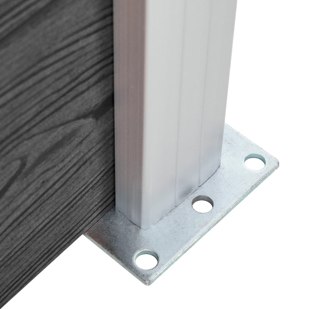 Fence Panel Set WPC 353x146 cm Black