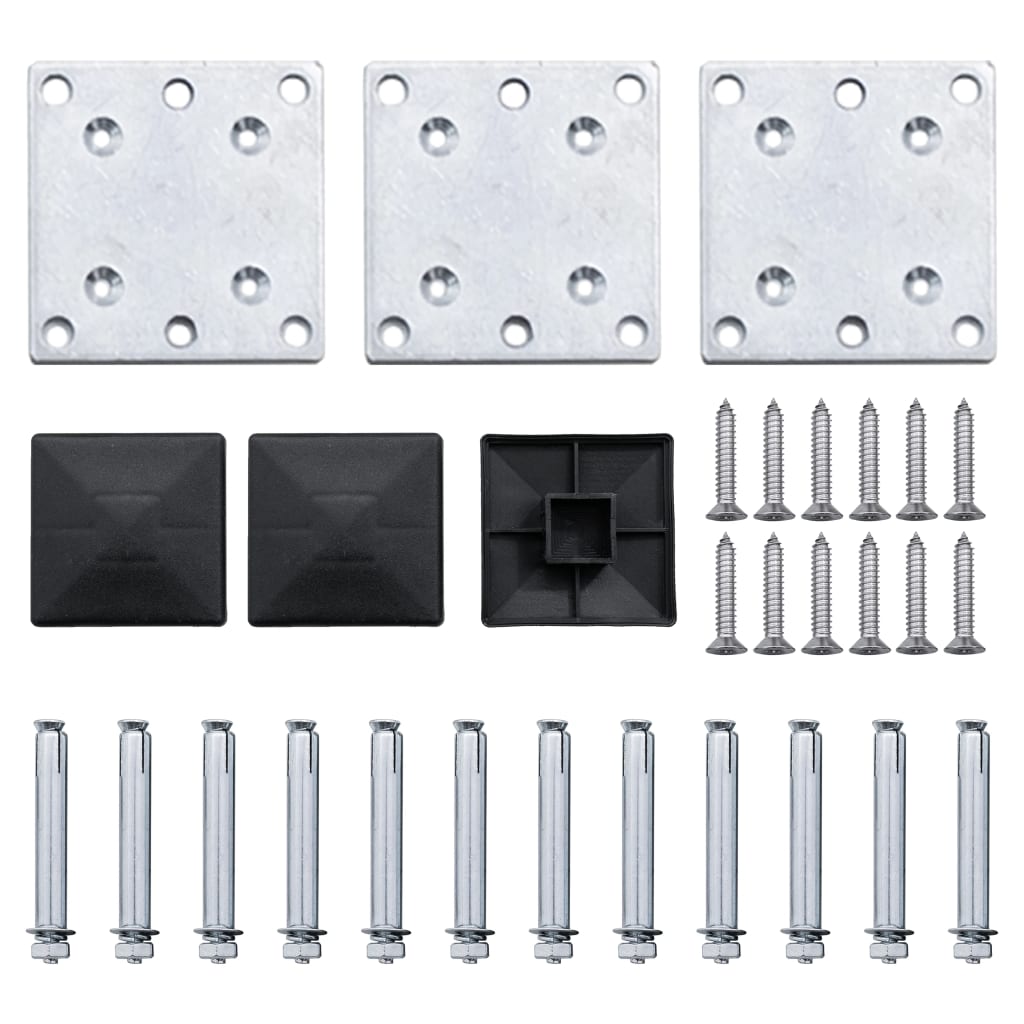 Fence Panel Set WPC 353x146 cm Black