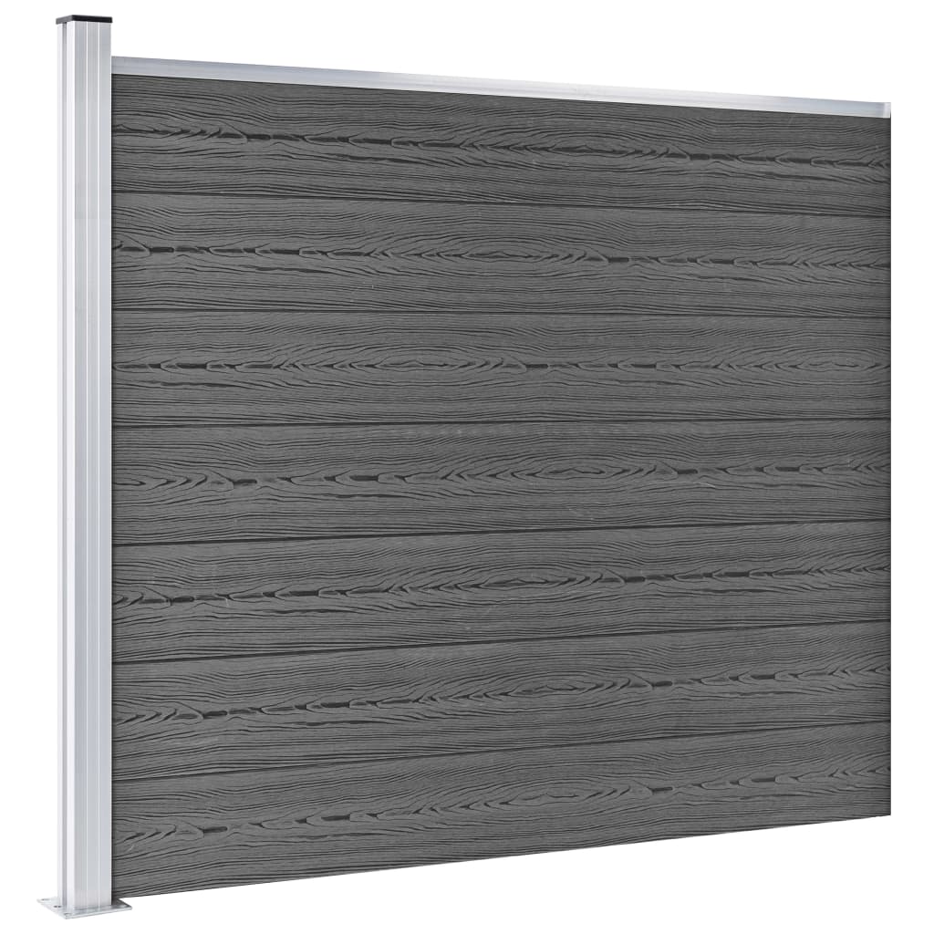 Fence Panel Set WPC 526x146 cm Black