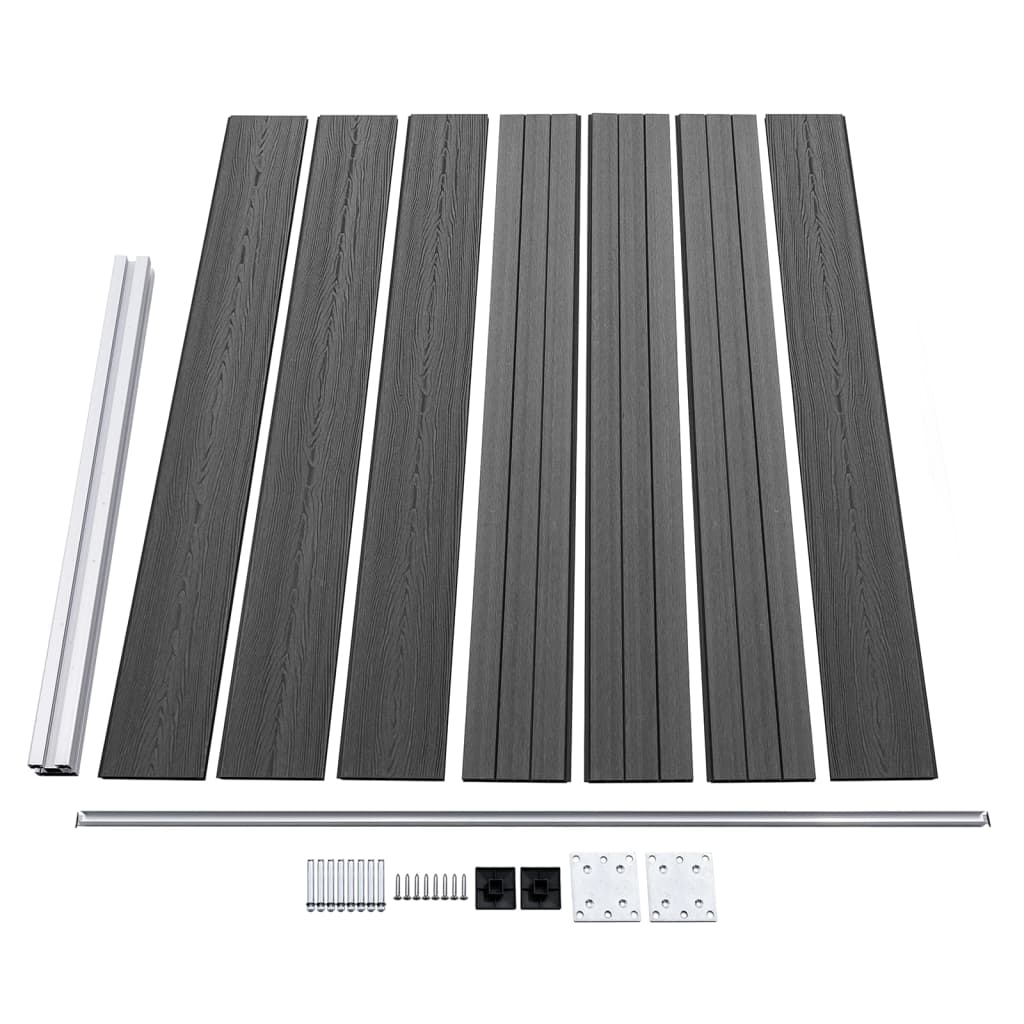 Fence Panel Set WPC 526x146 cm Black