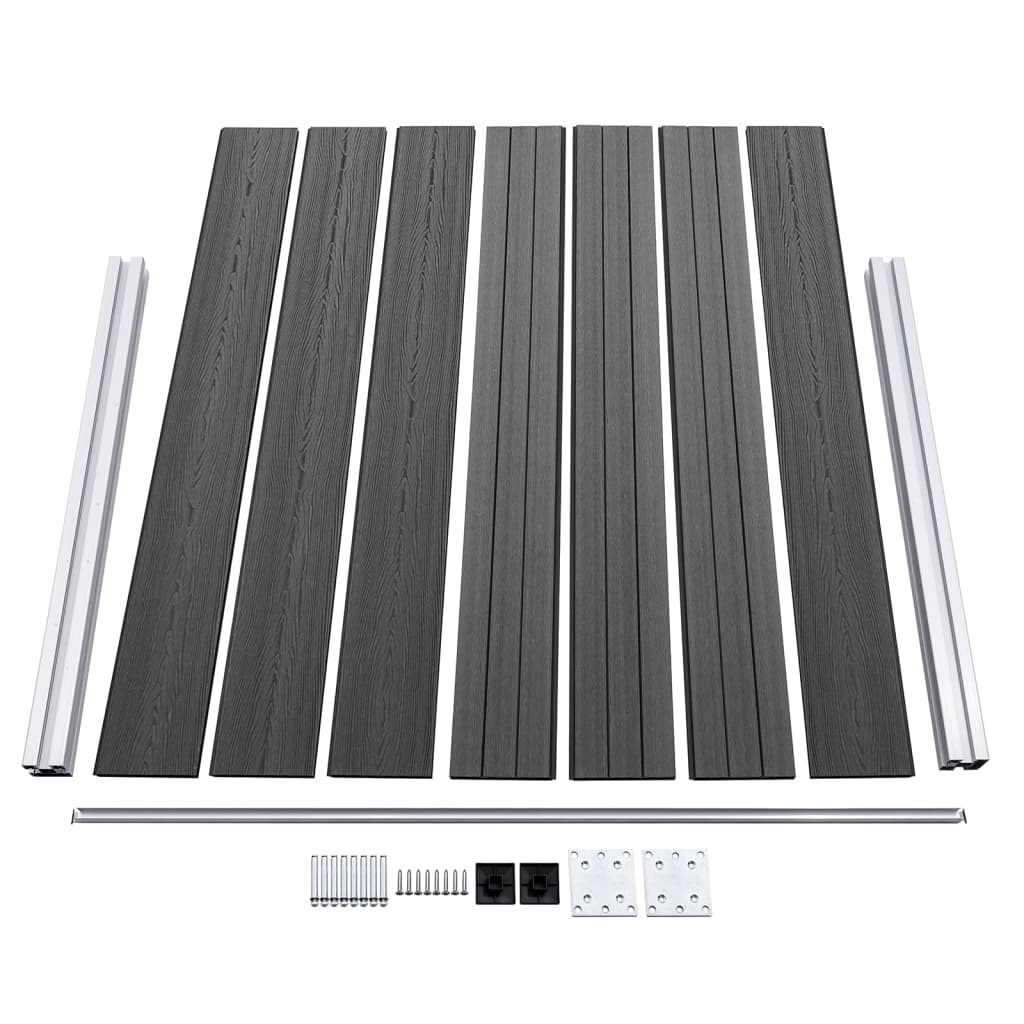 Fence Panel Set WPC 526x146 cm Black