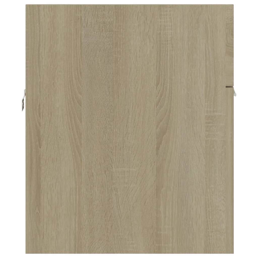 Sink Cabinet with Built-in Basin Sonoma Oak Engineered Wood