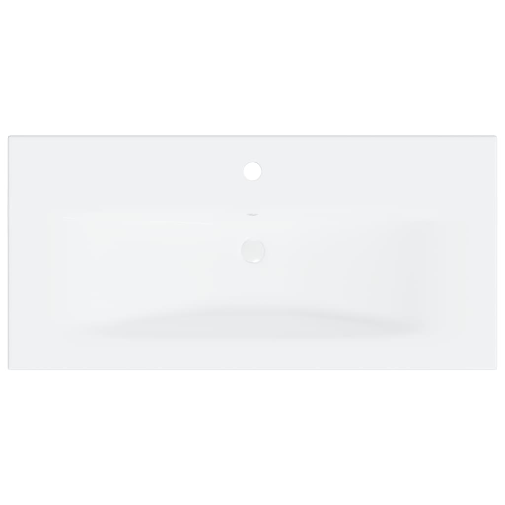 Sink Cabinet with Built-in Basin White Engineered Wood