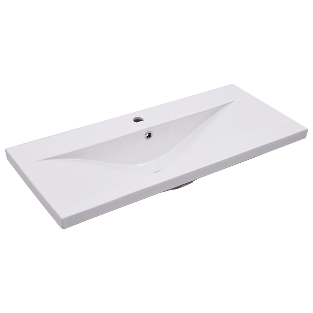 Sink Cabinet with Built-in Basin High Gloss White Engineered Wood